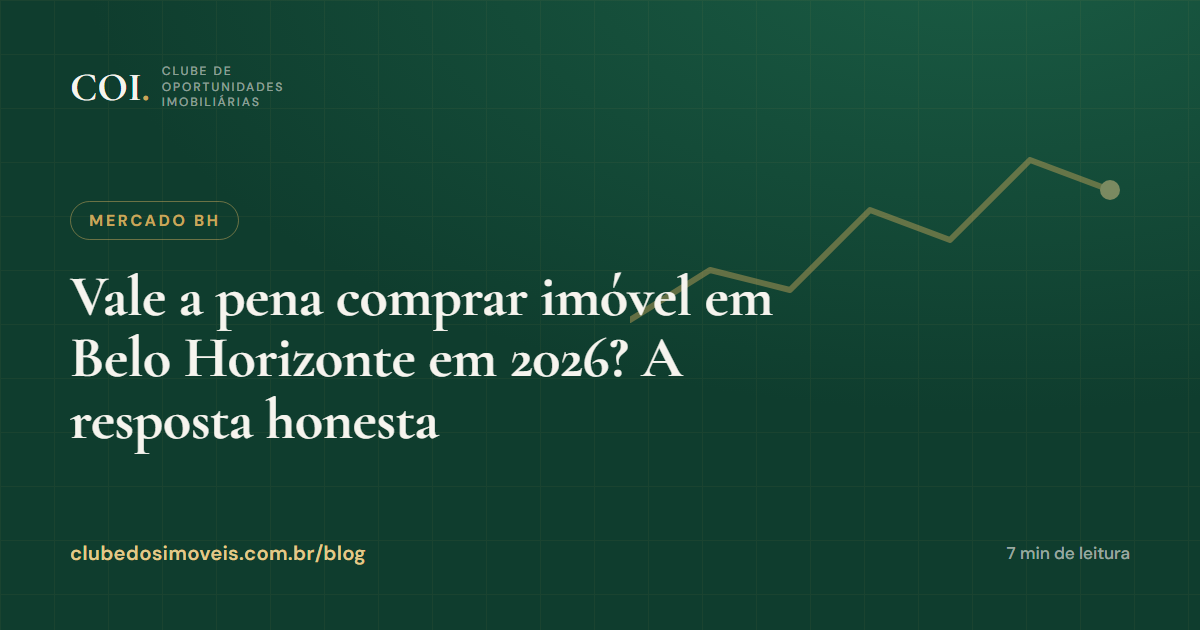 Vale a pena comprar imóvel em Belo Horizonte em 2026? A resposta honesta